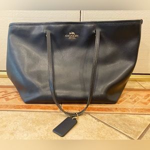 Vintage dark blue coach tote bag